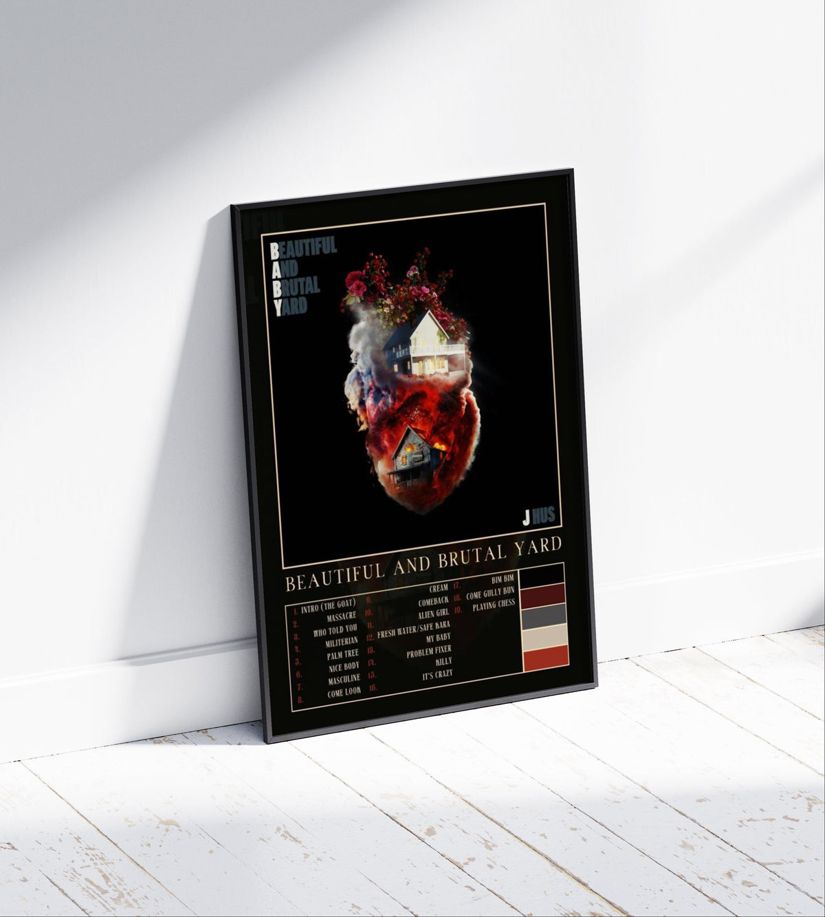 J Hus 'Beautiful and Brutal Yard' Album Poster