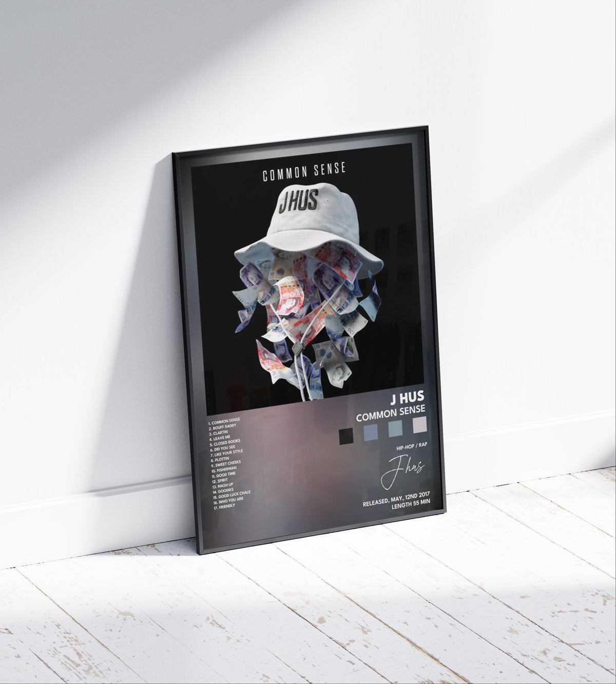 J Hus 'Common Sense' Album Poster