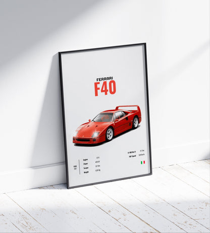 Ferrari F40 Poster