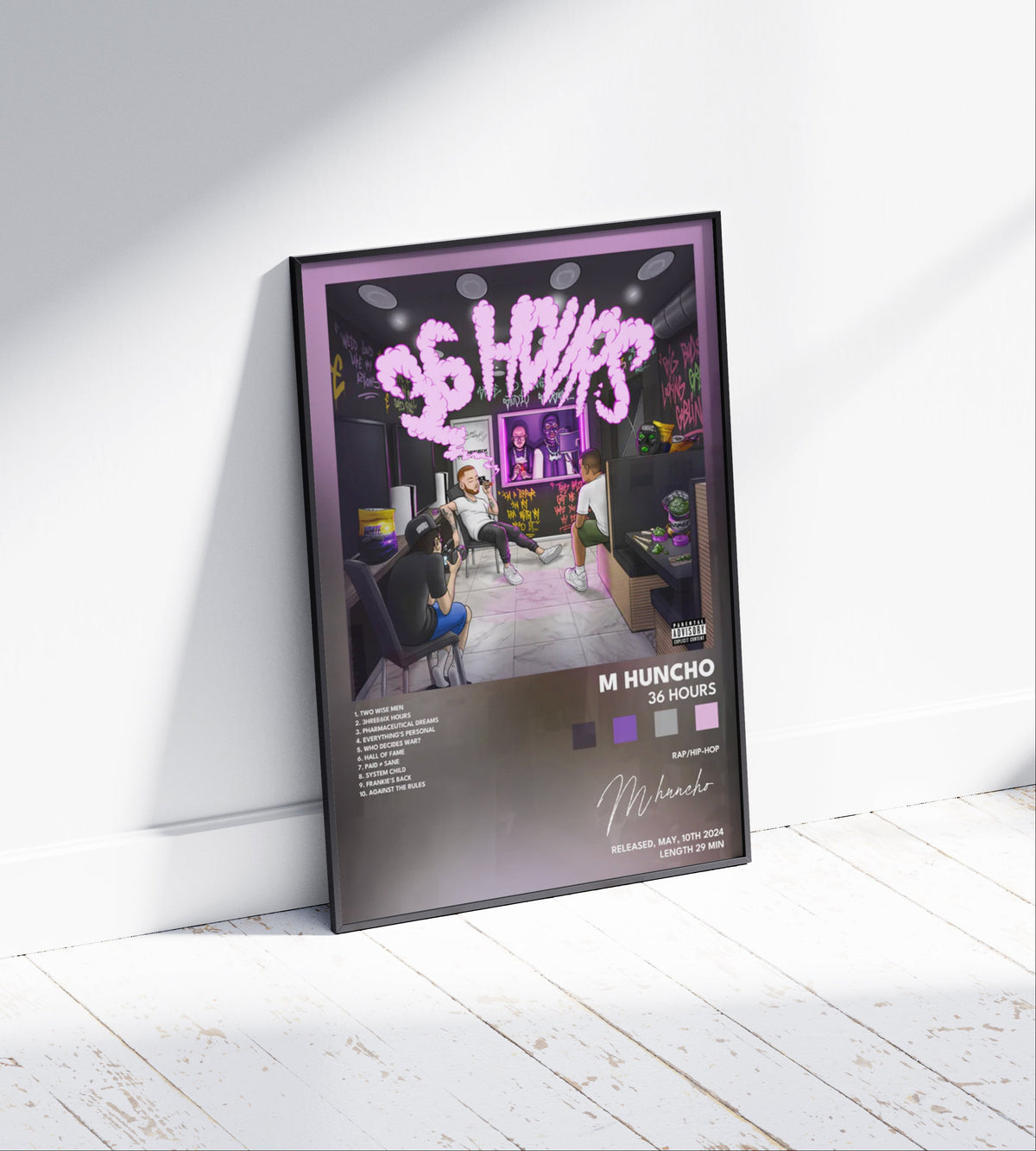M Huncho '36 Hours' Album Poster