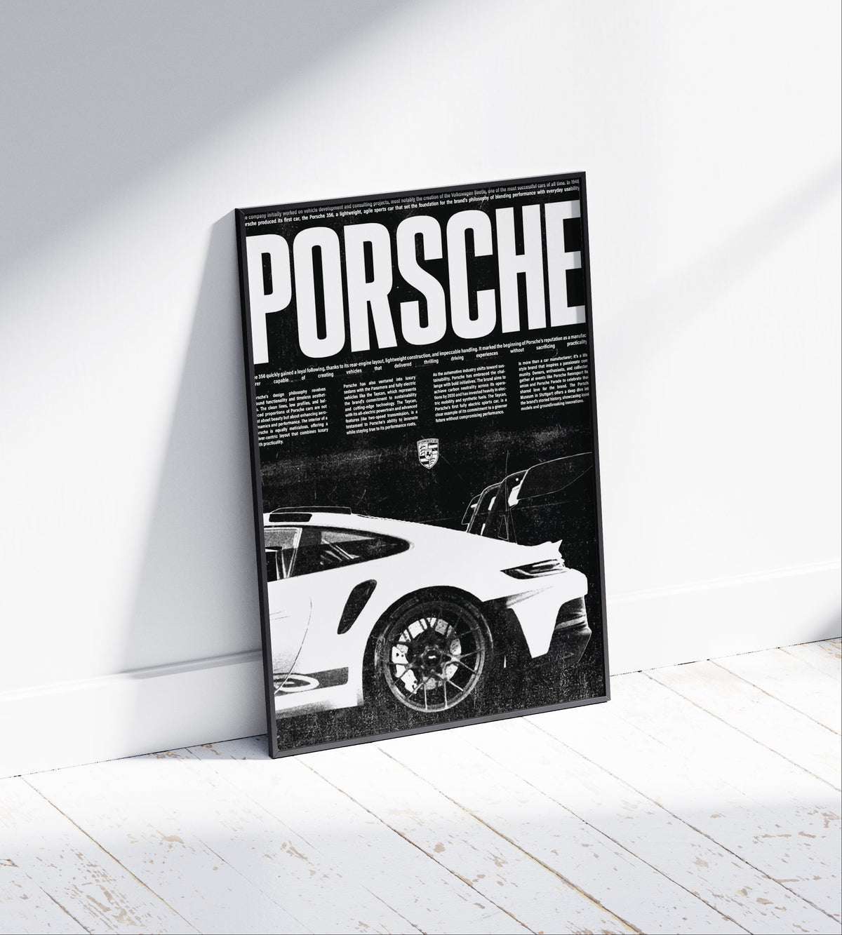 Porsche B&W Poster